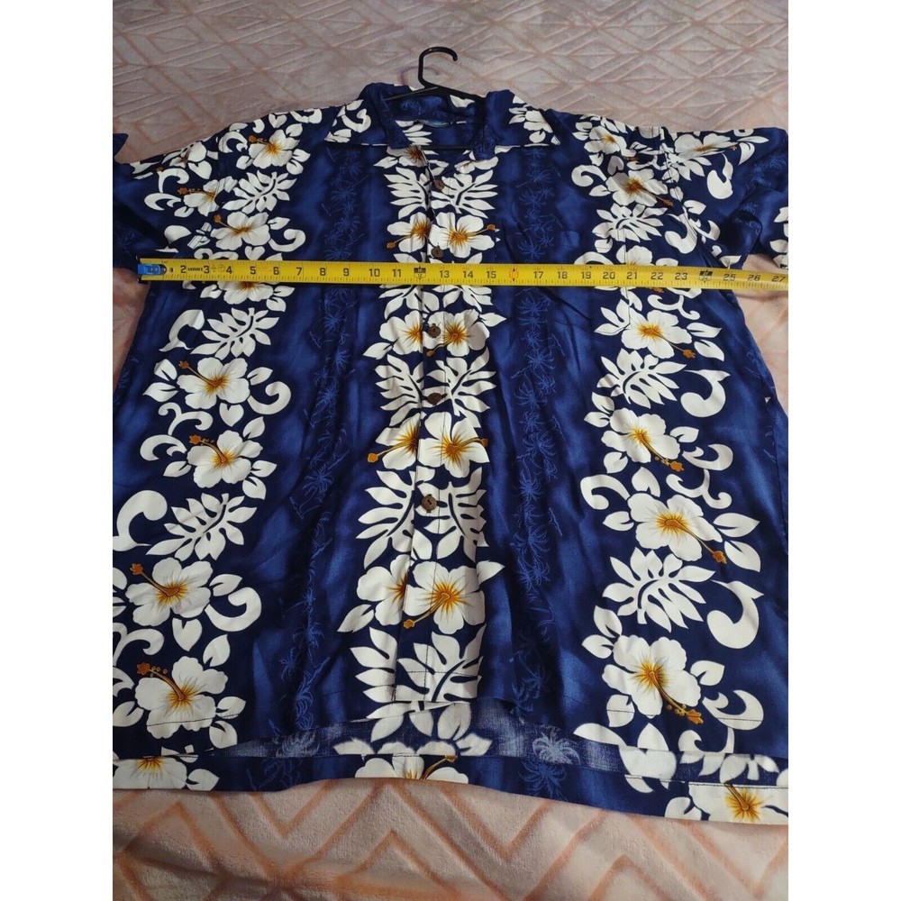 Blue Sky Shirt Size XL Blue Multicolor Floral Button down Collar Looks Big - Picture 6 of 9